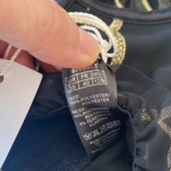 LingaDore Bustier and Thong In Black And Gold Size Medium. NWT - Picture 8 of 8